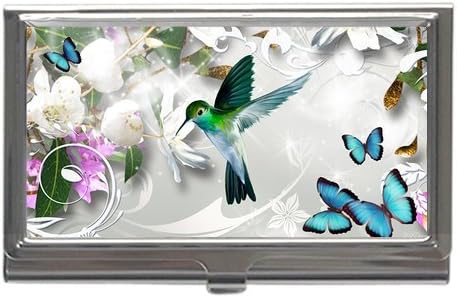 Girls Card Case Easter Day Gifts Humming Bird Design Durable Aluminum Business Card Holder