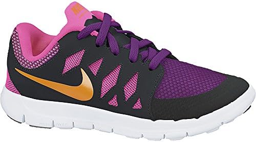 Girl's Nike Free 5.0 Running Shoe (PS) Black/Pink/Bold Berry/Orange Size 11.5 Kids US