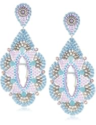 Miguel Ases Blue and Rainbow Synthetic Quartz Chandelier Earrings
