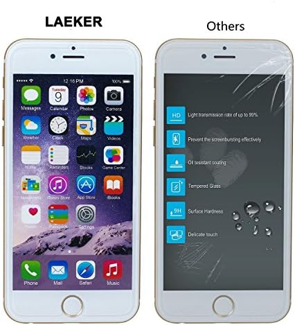 iPhone 6S Screen Protector,Laeker iPhone 6s Glass Screen Protector [Tempered Glass] Bubble-Free Screen Protectors Easy Installation and Lifetime Warranty