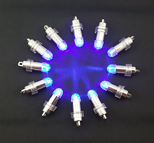 SumDirect 12/30/50/100 Pack LED Party Lights Non-Blinking Waterproof Lights For Paper Lanterns Balloons Floral or Wedding Decorations (12, Blue)