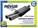 Novus Sportauspuff - VW Golf IV (1J) - Motor: 1,4 / 1,6 / 1,8 / 1,8T / 1,9TDI / 2,0 ~ nicht bei 4-Motion Modellen passend! ~ * 2x76mm M-Design Endrohr *