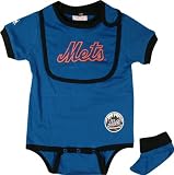 New York Mets Baby Bib and Bootie Creeper Set