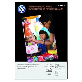 HP Premium Photo Paper, glossy (100 sheets, 4 x 6-inch with tab)