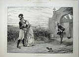 1880 MEN WOMAN ROMANCE SOLDIER UNIFORM DOG STAINLAND