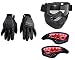 Autopearl Premium Quality Bike Accessories (Combo Of Scoyco MC-10 1 Pair of Hand Grip Gloves for Bike Motorcycle Scooter Riding - (Black) & Premium Quality Adult Motorbike Motocross ATV / Dirt Bike Racing Transparent Goggles with Mask and Adjustable Strap - BLACK & Monster 7/8" Motorcycle Brush Guards Multi Colored Blinking LED Turn Signal Hand Bar Handguard Protector) RS.2770.00