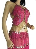 51vTG0st4VL. SL160  Pink Belly Dance Dress Beaded Costume Skirt Apparel S