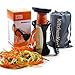 KitchenKool Vegetable Spiral Slicer Includes Free Flexible Cleaning Brush and Storage Protective Bag, Black