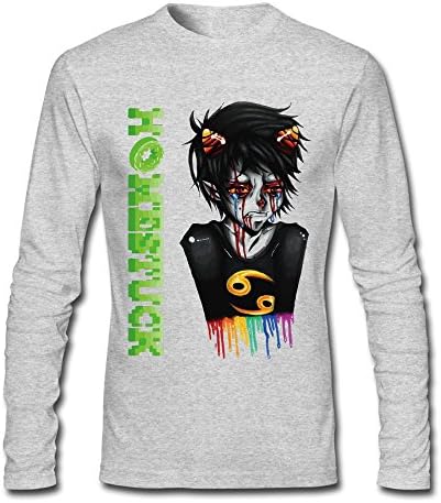Crying Homestuck Karkat Logo T-shirts Long Sleeves For Mens HeatherGray