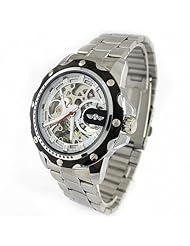 Youyoupifa White Skeleton Dial Automatic Mechanical Movement Stainless Steel Womens Watch