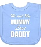 Me and my Mum love Daddy Baby Velcro bib Blue One size by Niccolas B