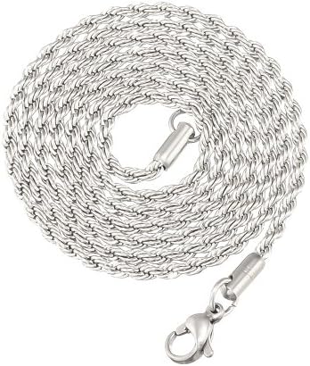2.5mm Stainless Steel Rope Link Chain Necklace