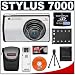 Olympus Stylus 7000 12MP Digital Camera (Silver) with 7x Optical Zoom + 2GB xD Card + Spare Li-42B Battery + Case + Cameta Bonus Accessory Kit