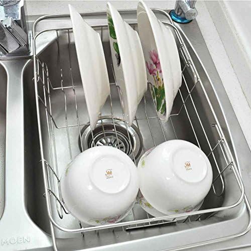 Jm Home 20 Inch Long Stainless Steel Bathtub Caddy with Extending Sides and Book Holder. Guaranteed Not to Rust.