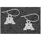 Logo Art Minnesota Golden Gophers Sterling Silver Team Font 3/8 Dangle Earrings