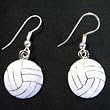 Round Pewter Volleyball Earrings