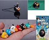 Black Angry Birds Cell Phone Charm