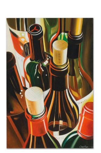 Hand Painted Oil Painting on Canvas in Wine Collection Theme