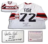 Carlton Fisk Chicago White Sox MLB Hand Signed Authentic Mitchell and Ness Home White Baseball Jerse