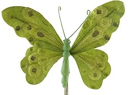 10" Green Velvet Butterfly Christmas Clip-on Ornament
