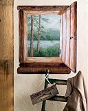 Lodge Cabin Log Home Window Wallpaper Mural