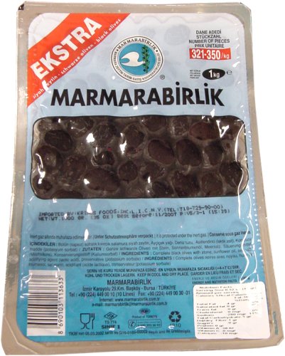 Gemlik Marmarabirlik Oil Cured Olives (Turkey) 1 kilo pkg by Marmarabirlik