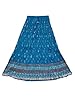 Blue Long Skirt Tiered Floral Print Rayon Long