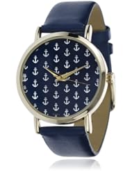 GP by Brinley Co. Womens Navy Faux Leather Band Watch