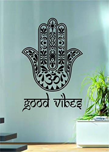 Good Vibes Hamsa Hand Version 1 Decal Sticker Wall Vinyl Art Blessings Power Strength Om For Living Room Decoration