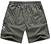 Generic Men's Casual Cotton Twill Cargo Shorts Elastic Waistband