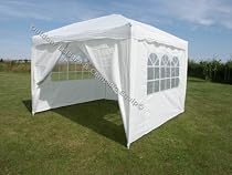 3mtr x 3 mtr WHITE Pop Up Gazebo with Four side panels and bag