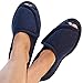 Women's Navy Blue Comfort Terry Cloth Rubber Sole Slippers