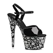7 Inch Sexy High Heel High Platform Shoes Country Black Bandana Platform Spike Heels