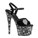 7 Inch Sexy High Heel High Platform Shoes Country Black Bandana Platform Spike Heels