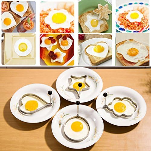 Ekusoft Stainless Steel Pancake Mold 4 pcs Fried Egg Shaper