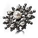 Large Snowflake Pearl Cocktail Ring (Black Tone)