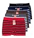 Nylon Stretchable Compression Boxer Brief 6-pcs Set, Assorted Colors (Rugby Striped)