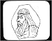 Mouse Pad with man, black and white, turban, beard, sheik, Arab, Middle East, Arabia