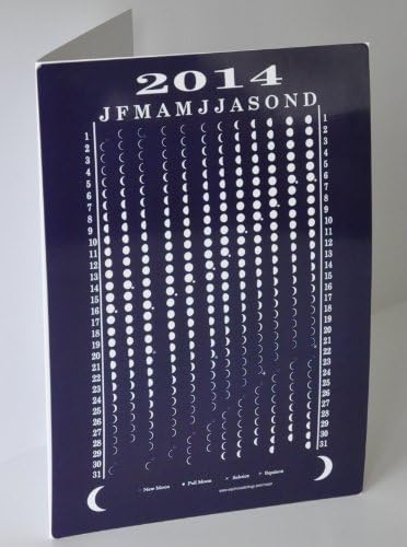 2014 Moon Phase Calendar Fridge Magnet & Gift Card