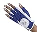 Lady Classic Women's Mesh Half Golf Glove – Cabretta Leather Palm, Breathable Mesh Back, Comfortable Fit - Left Hand, Royal Blue & White, Large