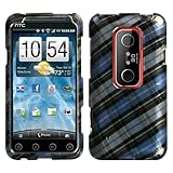 Blue Plaid (2D Silver) Protector Case for HTC EVO 3D Sprint