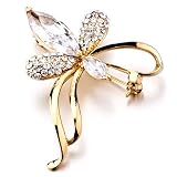 Pugster Clear Swarovski Crystal Clear Crystal Flower Brooch & Pins