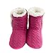 Leisureland Women's Knit Fleece Lined Solid Color Bootie Slippers