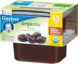Gerber 1st Foods Organic Prunes, 2-Count, 2.5-Ounce Tubs (Pack of 8)