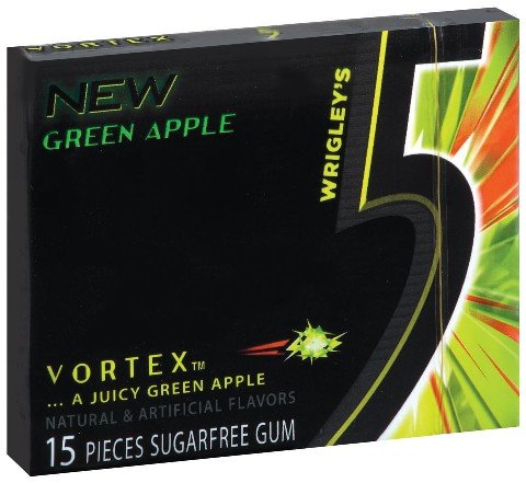 Wrigley's- 5 Vortex Gum, 10/15 Piece Packs Green Apple