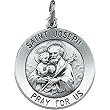 14K White Gold St. Joseph Medal - 18.00mm