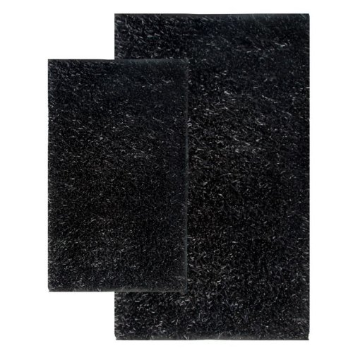 Chesapeake 2-Piece Barbados Shag Accent 21-Inch by 34-Inch and 27-Inch and 42-Inch Rug Set, Black