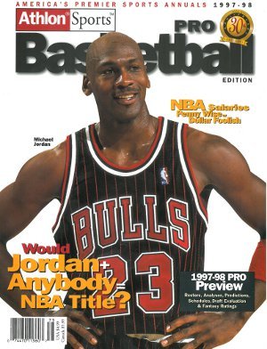 Michael Jordan unsigned 1997-98 Chicago Bulls Preseason Basketball Magazine- 30th Anniversary