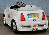 Ride on Mini Style Sports Car with Parental Remote Control in White