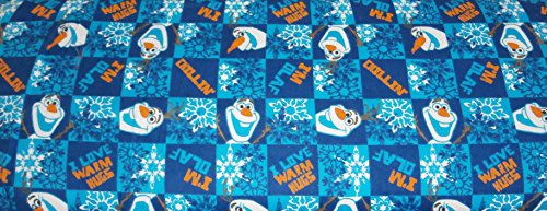 Disney Frozen Dancing Olaf Snowman Flannel Fabric by the Yard